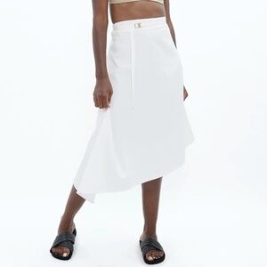 1 People organic cotton Mallorca Asymmetric Skirt in White Dove